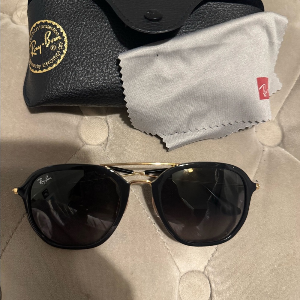 Ray-Ban Black and Gold Frame Sunglasses